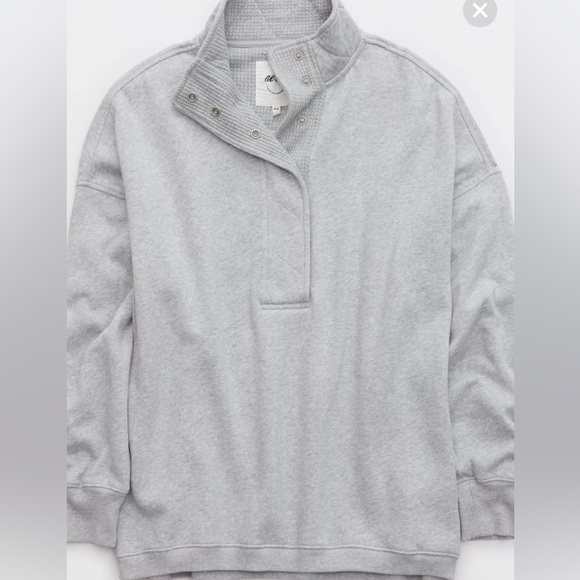 Aerie Getaway Quarter Snap Sweatshirt - Picture 4 of 10